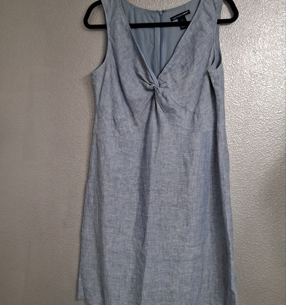 NWOT Saint Tropez West 100% Linen Chambray Twisted Front Dress    Size 10 - Picture 8 of 13